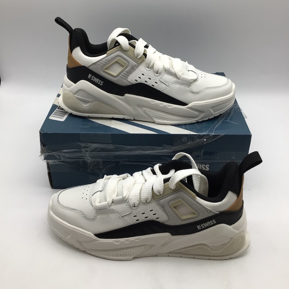 K-Swiss Techna Trainer Mens Size 8 White Grey Black Sneakers 04077-938-M NEW